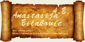Anastasija Bilaković vizit kartica